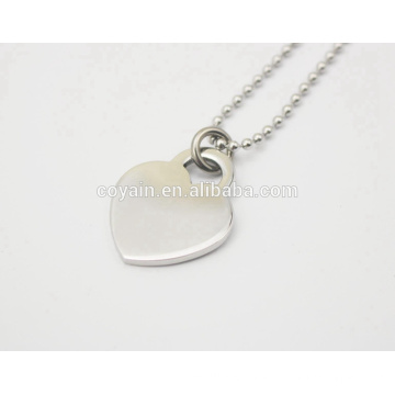 Charm Silver Love Heart Pendant Stainless Steel Fashion Necklace